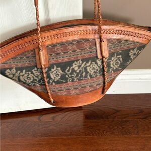 Handcrafted Brown and Black Patterned Tote Bag